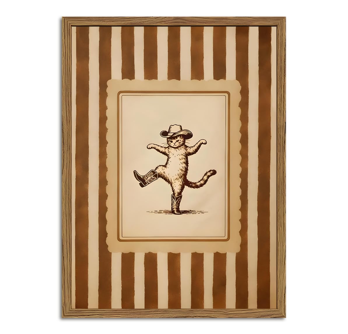 How Lucky Are We Wall Art Vintage Striped Letter Postcard Wall Decor Picture Trendy Preppy Inspirational Quote Poster Canvas Painting Print for Living Room Bedroom 12x16 inch Walnut Wood Framed — view 23