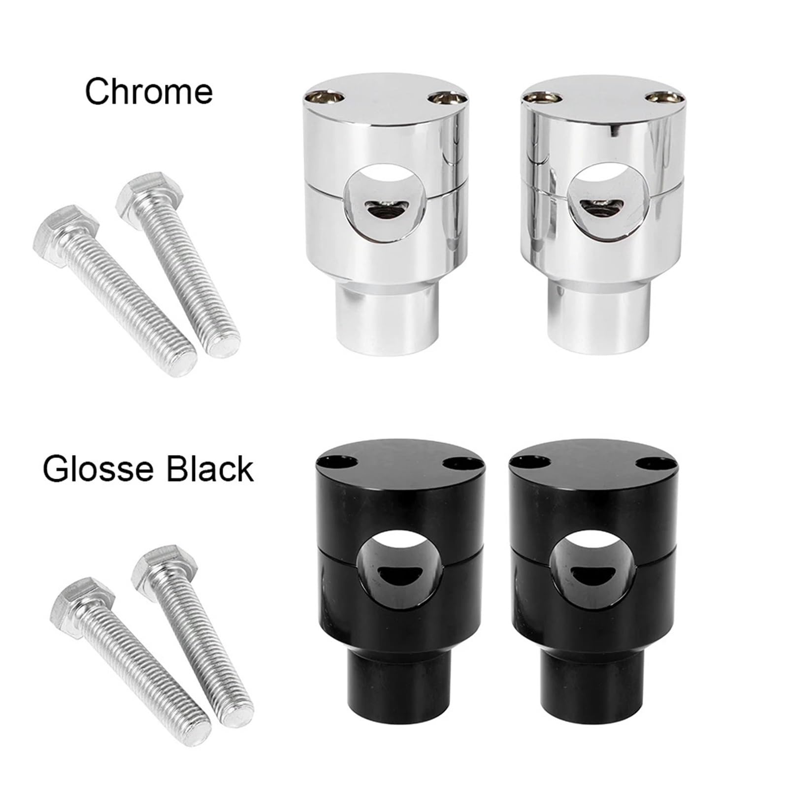 Zestaw zacisków do podnoszenia kierownicy motocyklowej 22MM 25MM do kierownic 1'' 7/8" Uniwersalny pasuje do Harleya Pasuje do Hondy Zacisk Wspornika Kierownicy Riser zacisk Adapter(Chrome 22mm)