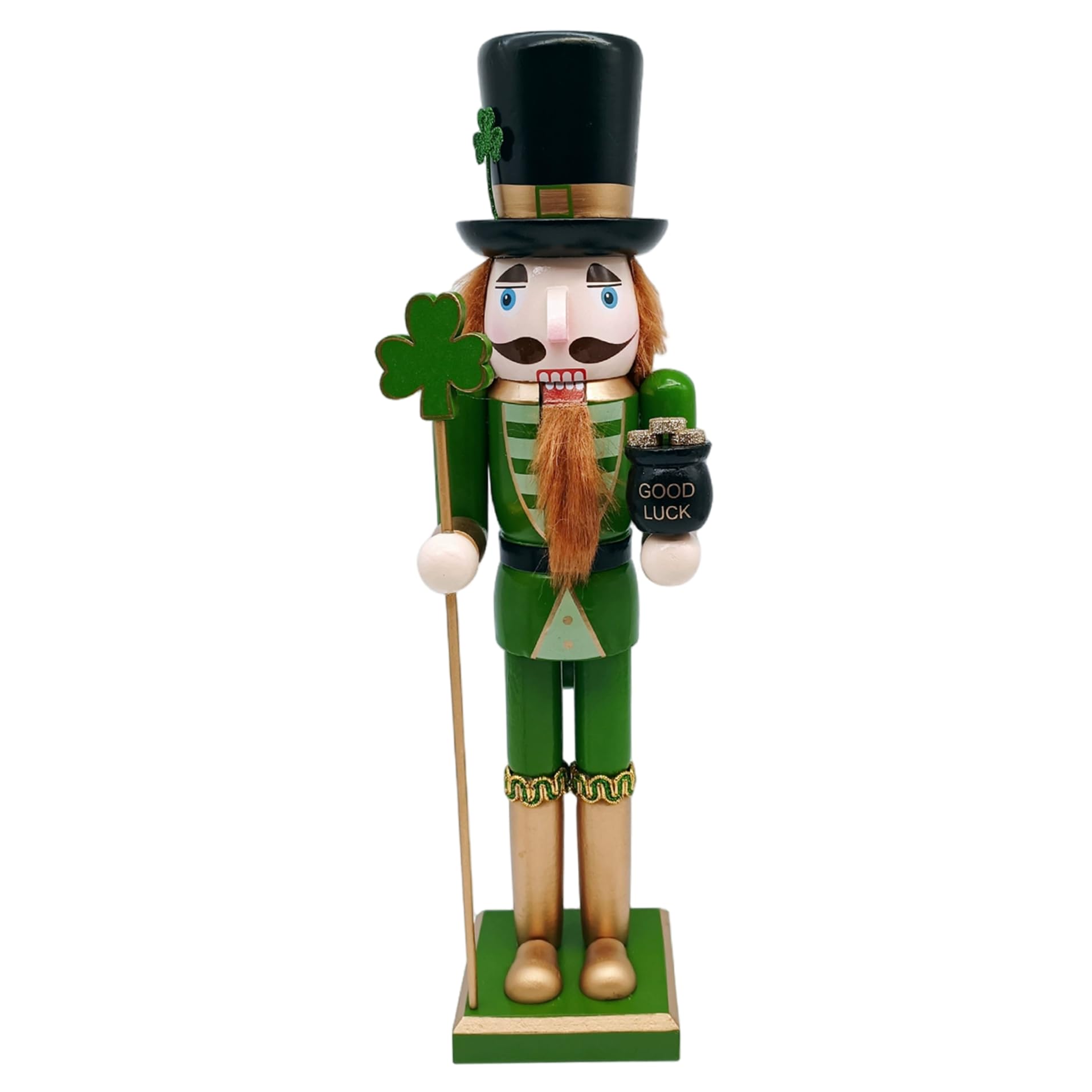 Casse-Noisette Irlandais Soldat Vert 15 Pouces Ornements en Bois Table Style 2