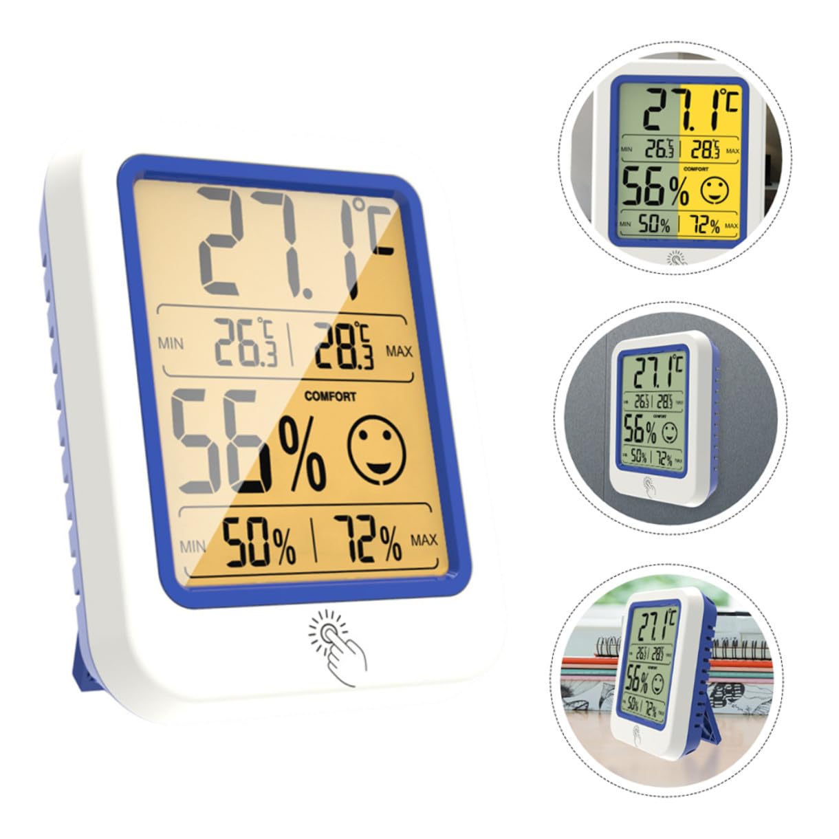 HEMOTON 2 Pezzi Igrometro a Temperatura Termometri Digitali Miniigrotermografo Igroscopio Digitale Misuratore Di Temperatura Termometro Igrometro Digitale Plastica