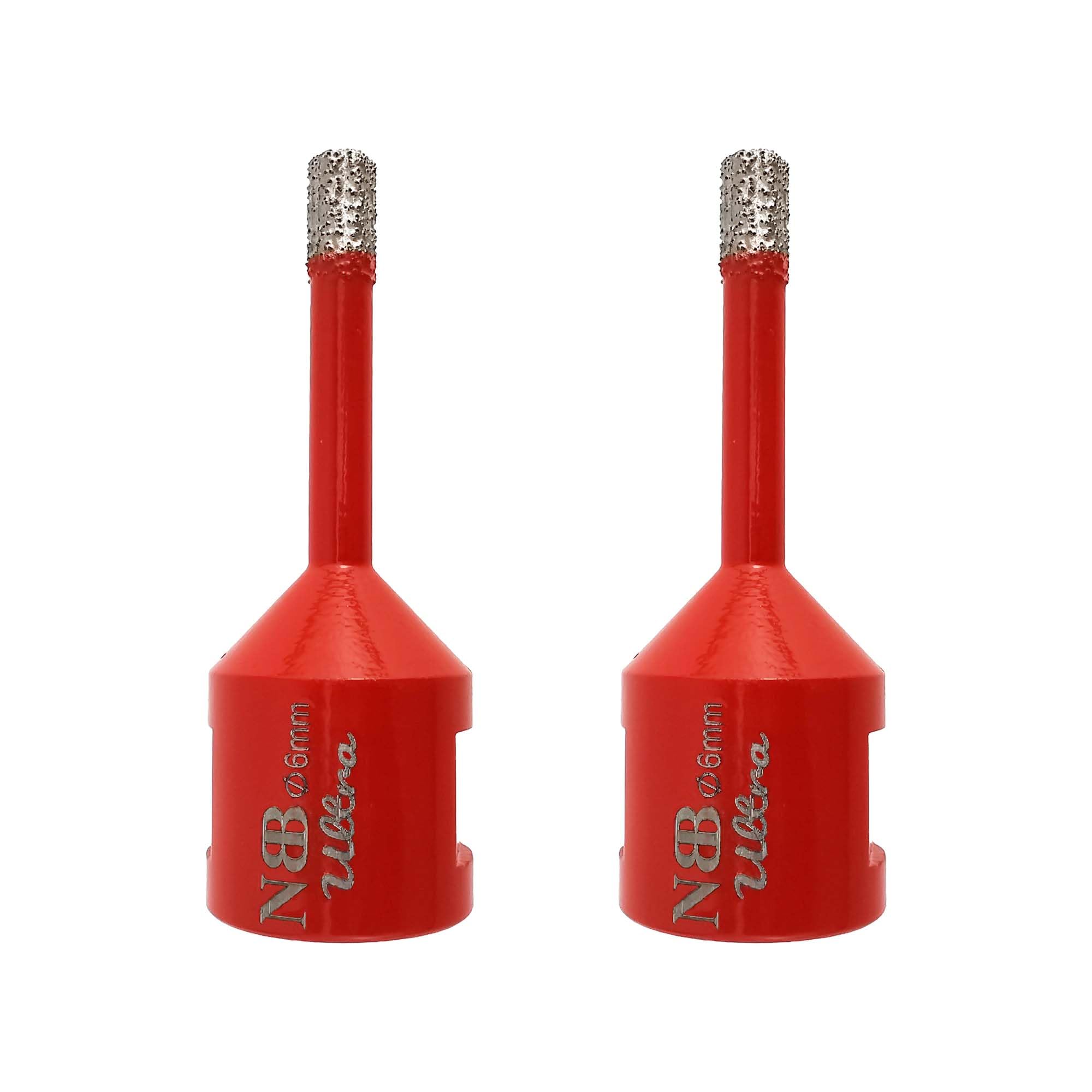 NBB Broca de diamante ultra calidad con M14, corona diamante para taladrar en seco y en húmedo en porcelana dura, cerámica, baldosas, granito, mármol, azulejo, para Amoladora Angular (2pcs, 6mm)