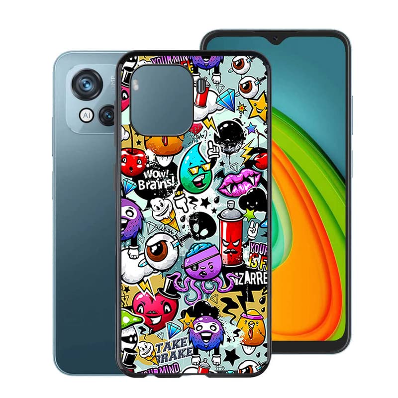 DQG per Blackview Oscal C80 Custodia, Nero Ultrasottile Silicone Case