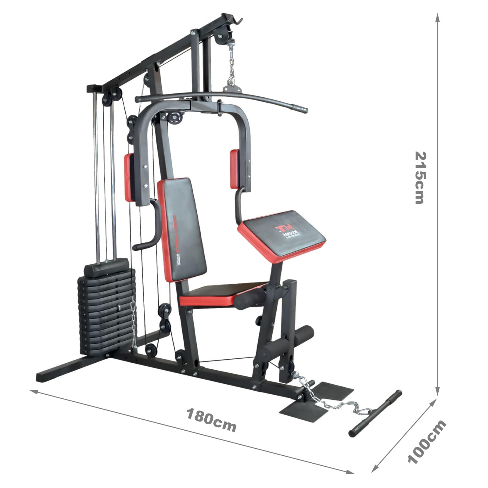 TrainHard Hansson.Sports Kraftstation HomeGym Multistation Fitnesscenter mit 65KG Gewichten