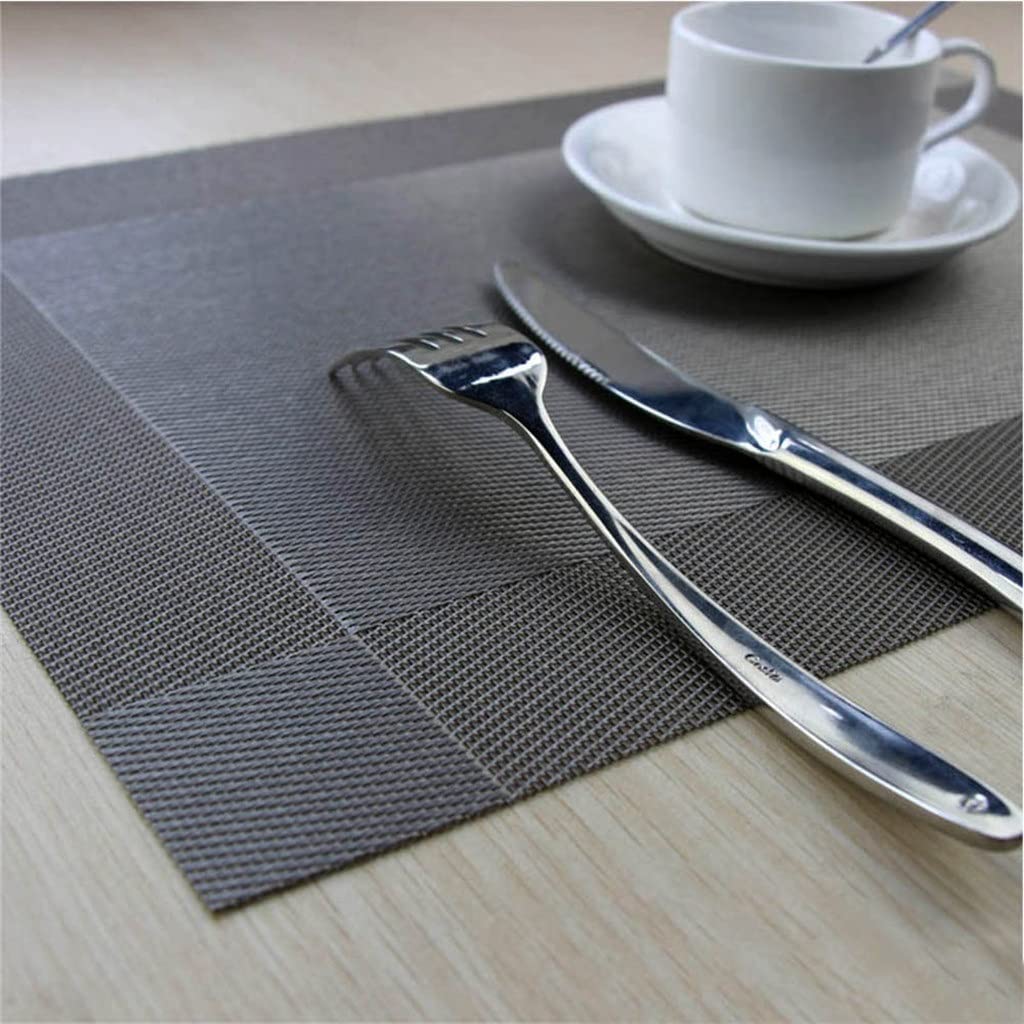 Salvamanteles, manteles individuales y posavasos, Juego de 8 piezas de manteles individuales lavables de PVC, juego de manteles individuales, accesorios de cocina, posavasos, alfombrilla de vino, deco