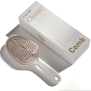 Self Cleaning Hair Brush, Easy Clean Detangling Brush for Faster Blow Drying for Women Men Kids,Hair Brush that Can Quickly Detangle Knotted Hair (White)