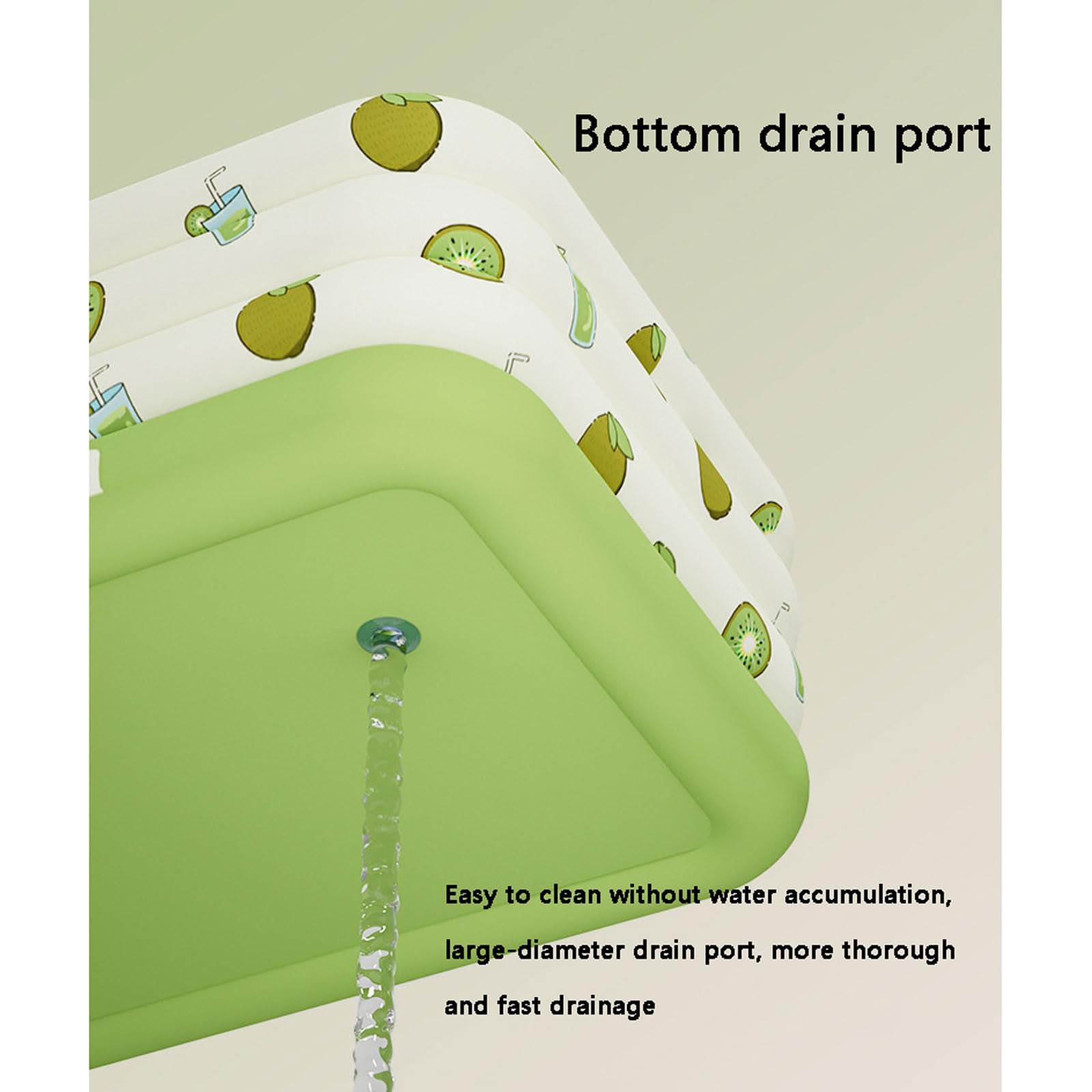 Aufblasbares Kinderpool 180 * 140 * 65cm,4 Ringen Tragbares Paddy-Pool mit Sonnenschirm,Dickes PVC-Material aufblasbare Badewanne mit Luftpumpe,für Outdoor Home Balkon Sommerwasserparty