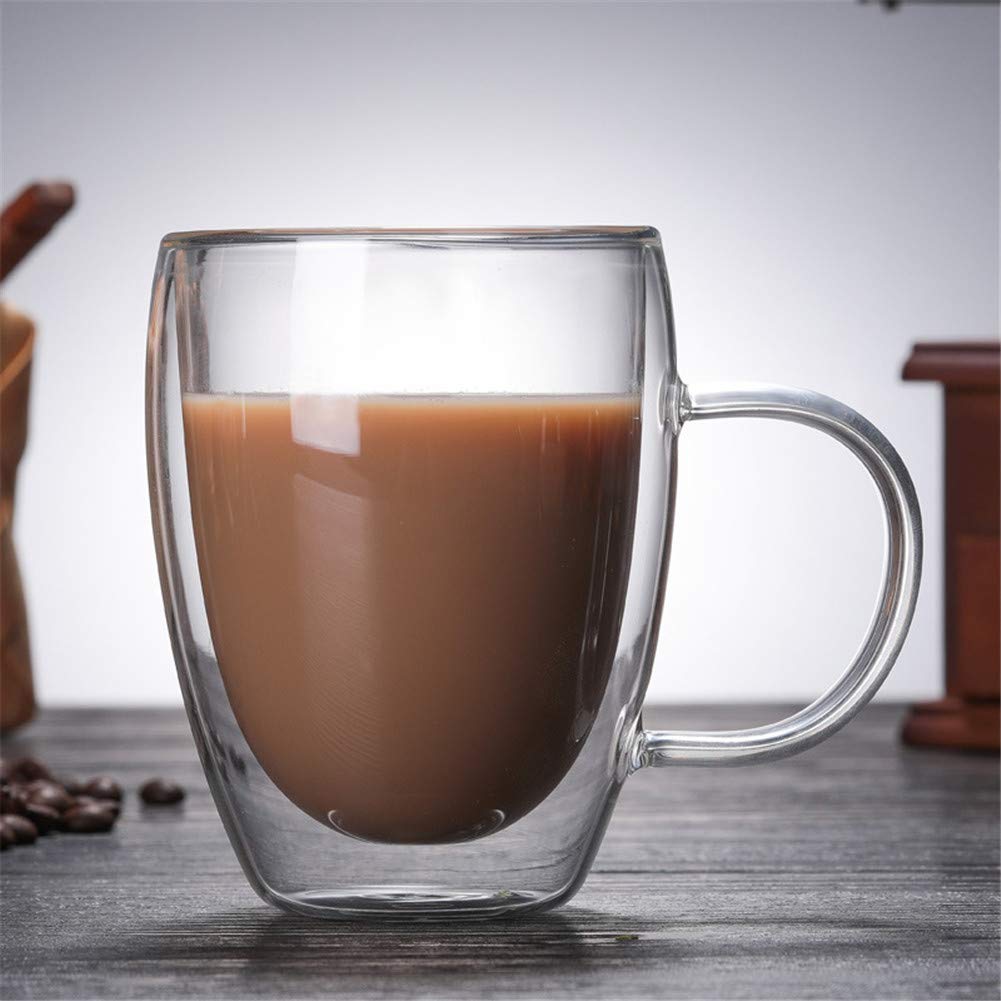 Set Di 2 Bicchieri Termici In Vetro Borosilicato A Doppia Parete – Per Latte Macchiato, Caffè E Cocktail – 350 Ml