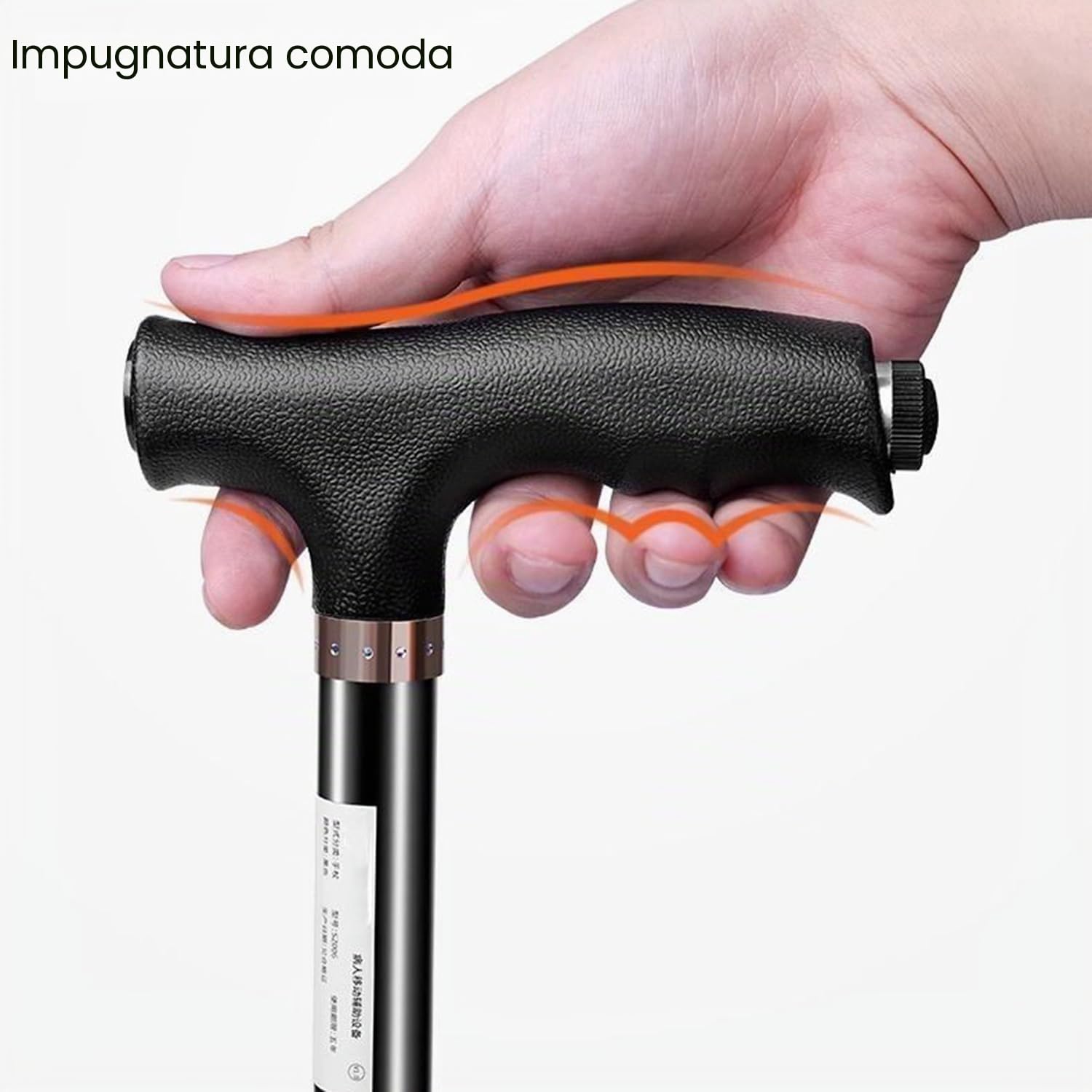 Cane Con Luce a Led Per Gli Anziani,Canna Da Passeggio Con Manico Ergonomico Sempre e Una Graziosa Base a 4 Punte Per Ulteriore Stabilità,10 Livelli Di Regolazione Dell'Altezza Da 72 a 94 Cm,Unisex