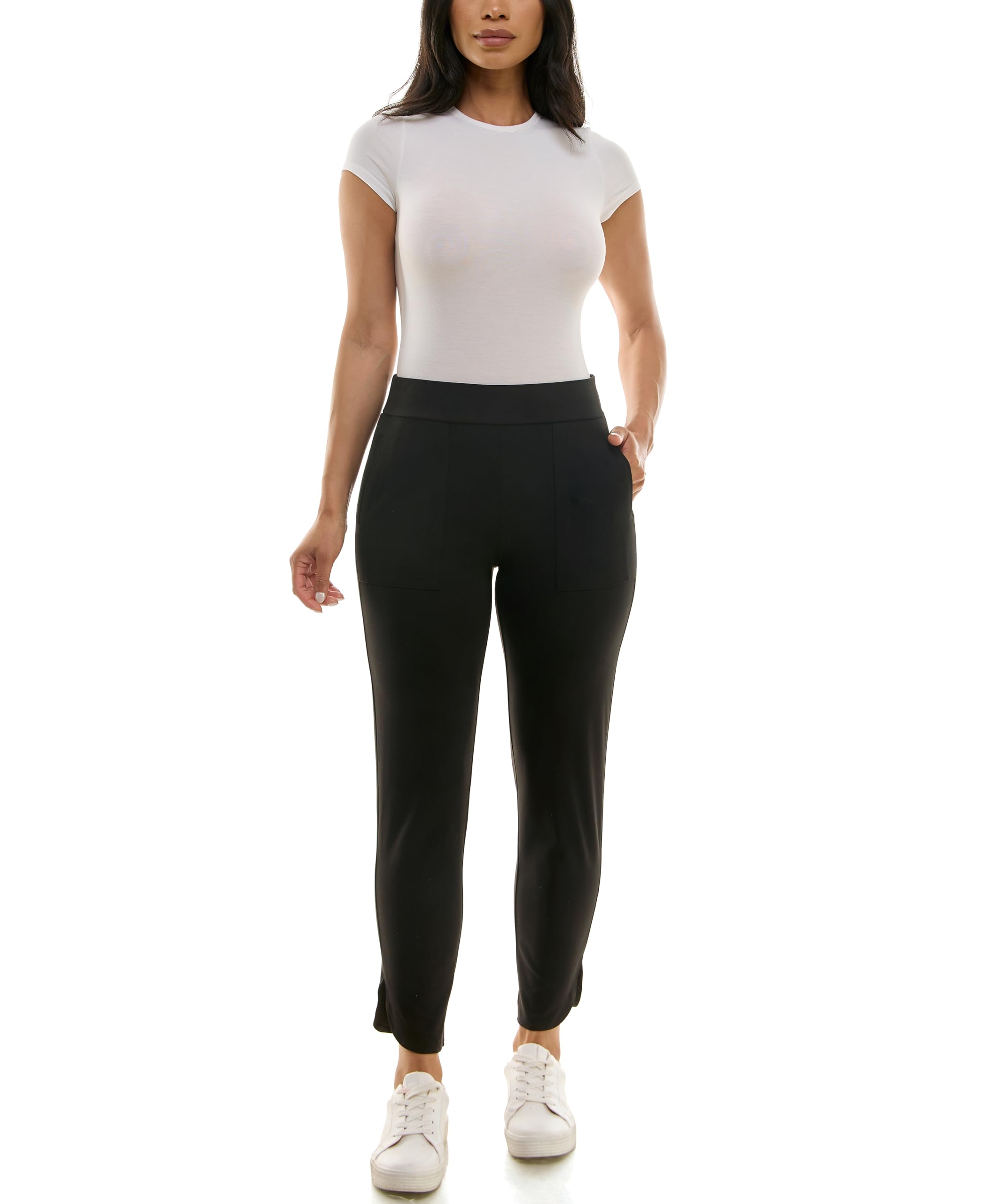 Zac & Rachel Women's Brushed Dty Jogger with Pocket and Ankle Slit Detail