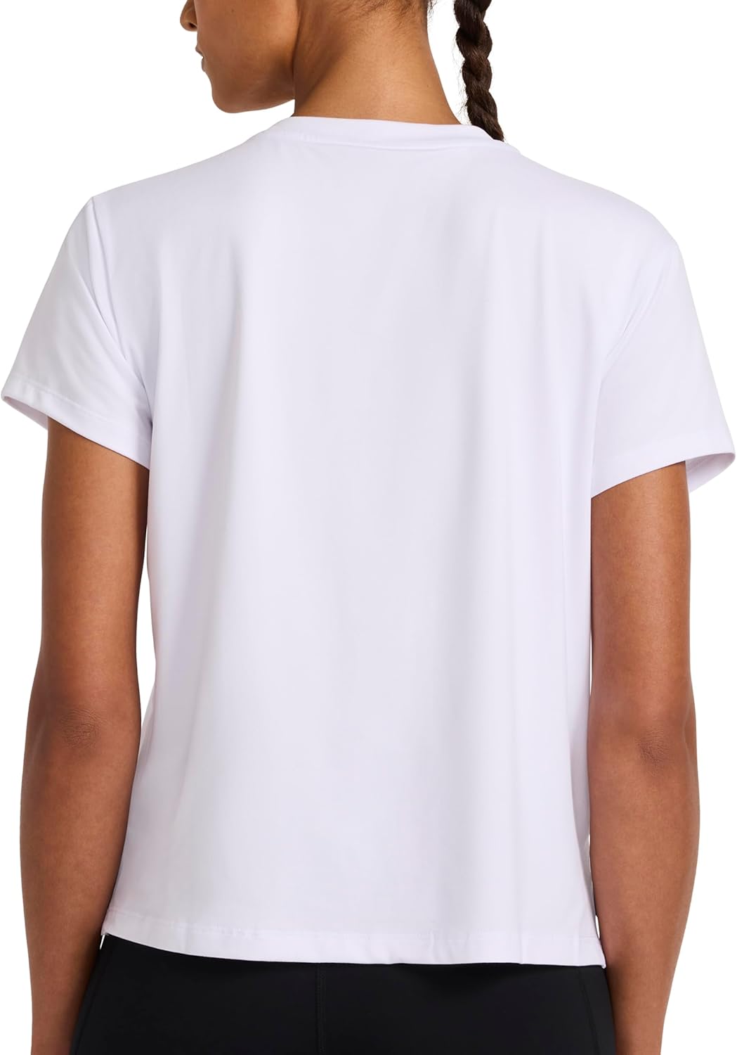 Reebok Womens Lockup Striped Cropped Crewneck T-Shirt - Image 2