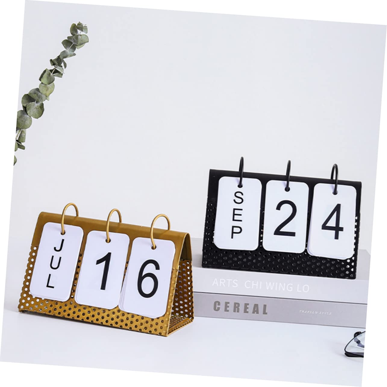 Lurrose 5stücke Metall Tischkalender Minimalistischer -kalender Für Schreibtisch Und Büro Eisenkonstruktion Drehbar Stilvolles Für Zuhause Und Arbeitsplatz