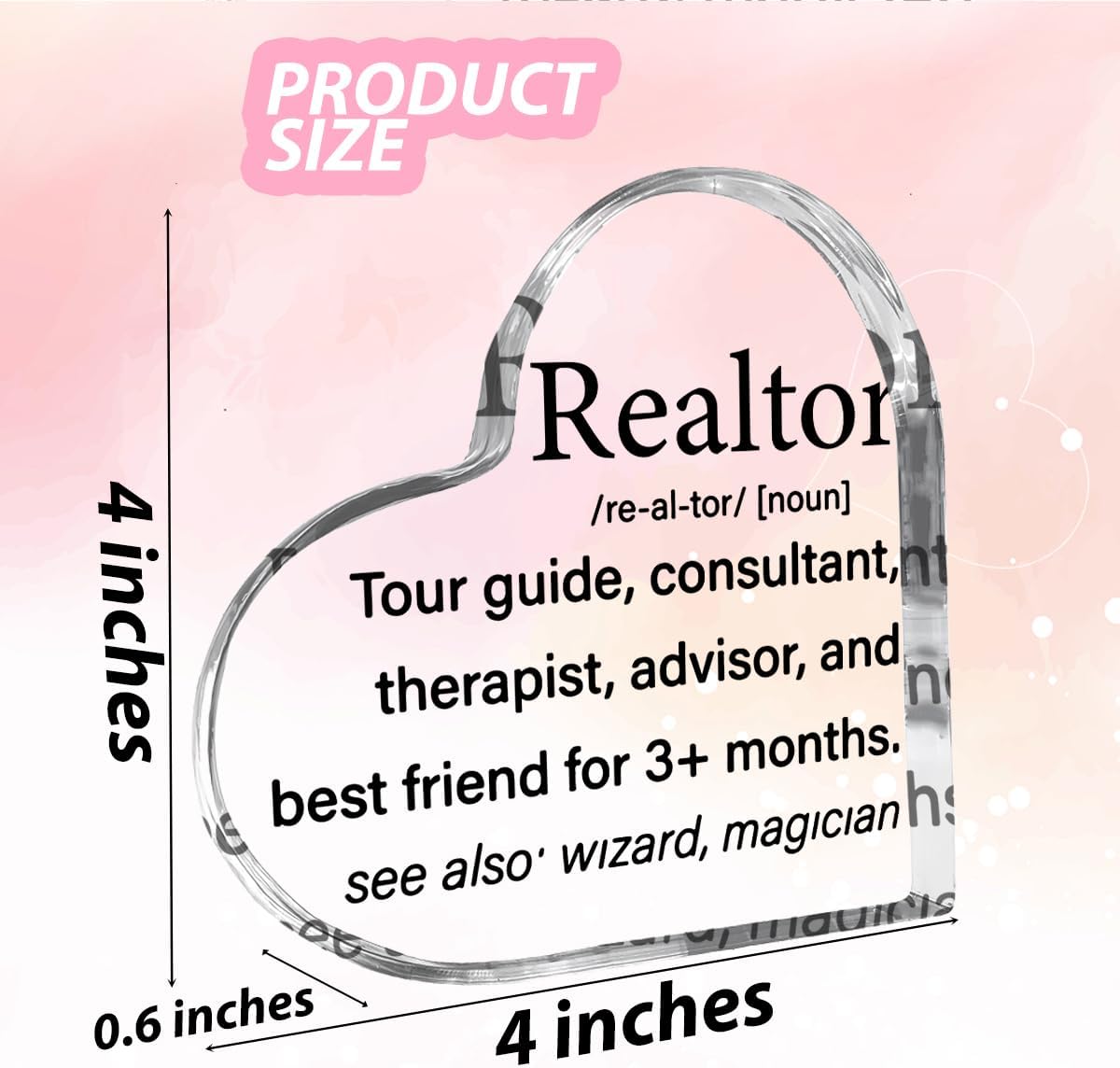 Realtor Gifts for Women Men Agent Funny Gifts for Realtors at Closing Real Estate Agent Best Office Acrylic Sign Decor for Desk Shelf 4 x 4 inches (Acrylic1009) - Image 2