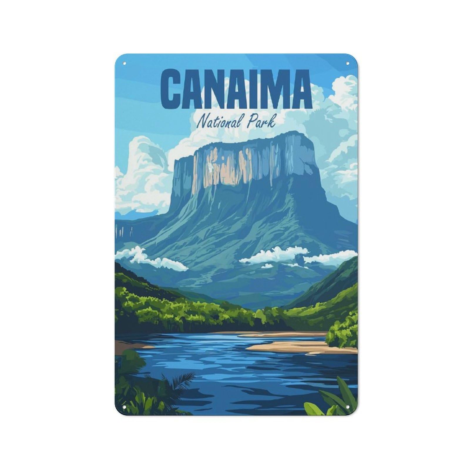 Junmoney Style-2 Garage Style Canaima National Park Retro Metal Sign 30X20cm, Workshop Wall Decor For Workshop, Basement, Shed Or Games Room