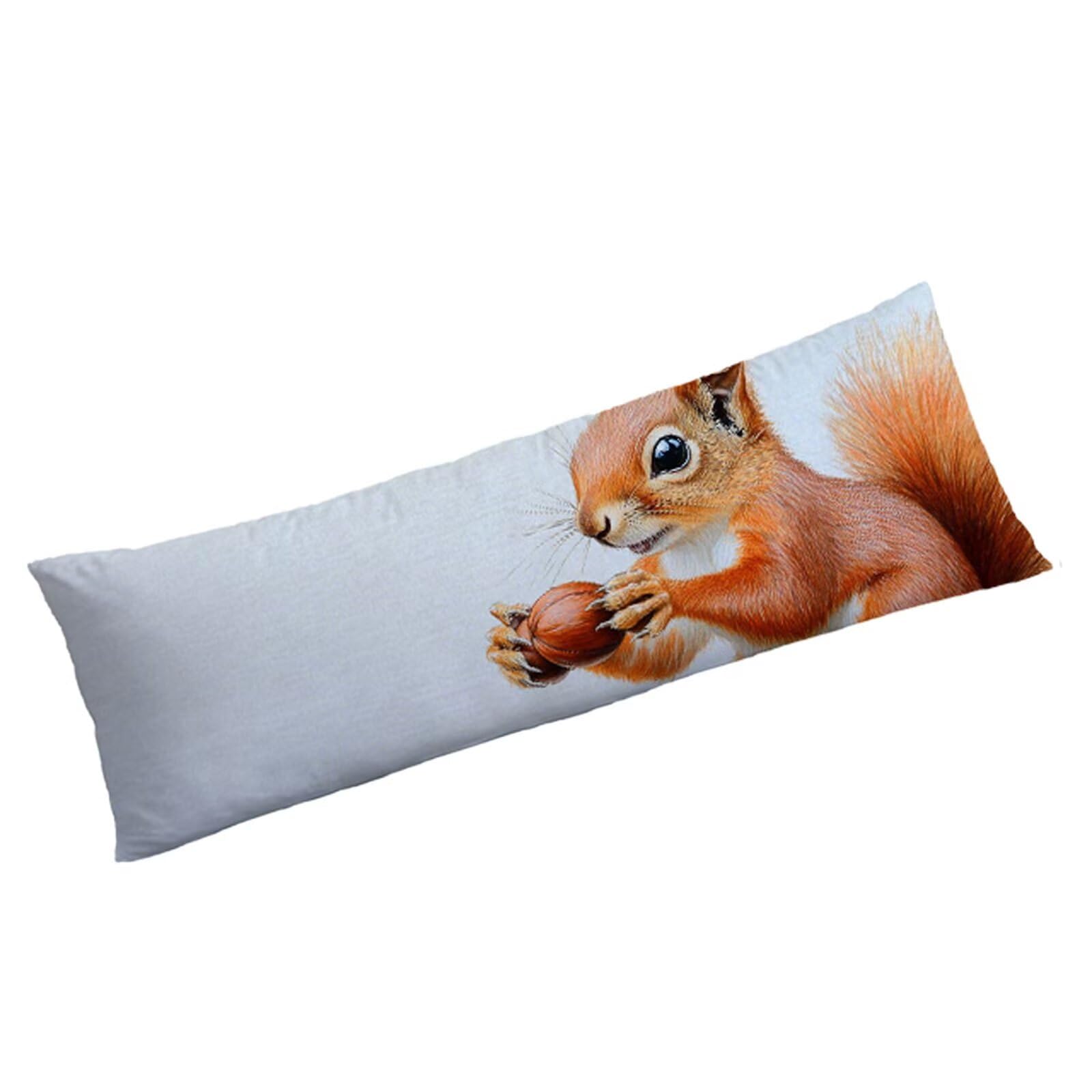 Poszewka na poduszkę 60 x 180 cm, poduszka do spania na boku, zwierzęta, aksamitna, dla osób śpiących na boku, poszewka na poduszkę z zamkiem błyskawicznym, do sypialni, dekoracja xz-274