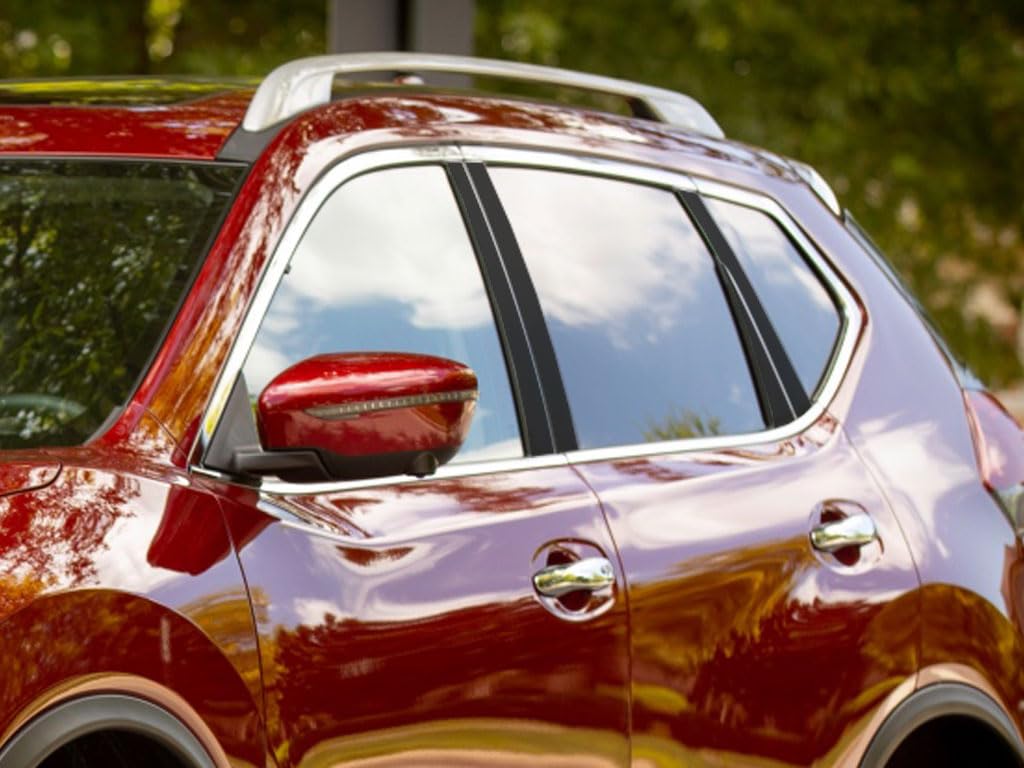 Moldura exterior de pilar para Nissan Rogue 2014-2020 con acabado negro brillante Rvinyl