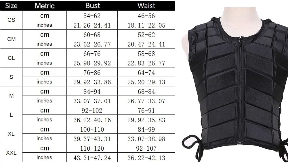 Denpetec Horse Riding Vest,Equestrian Vest, Security Equestrian Horse Riding Training Vest Protective Body Protector Gear Various Size, for Kids Adult