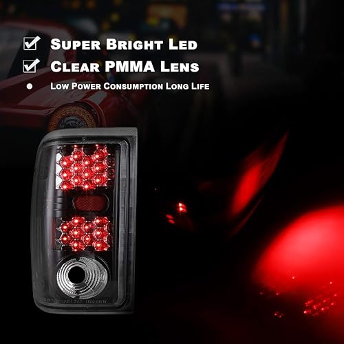 Miniatura 8 de Nixon Offroad Luces traseras para Ford Ranger 2001, 2002, 2003, 2004, 2005, excluyendo los modelos STX, lentes ahumados (ahumados)