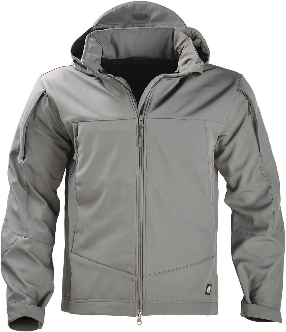 HAN·WILD Men's Tactical Jacket Lightweight Windbreaker Spring Combat Soft Shell with Hooded Military Outdoor Coats