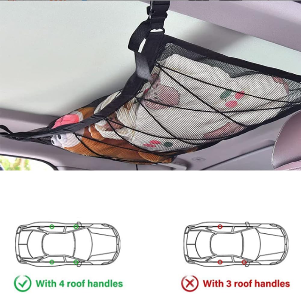 Gepäcknetz Auto 80x52cm - Universales Dachnetz Mit Reißverschluss