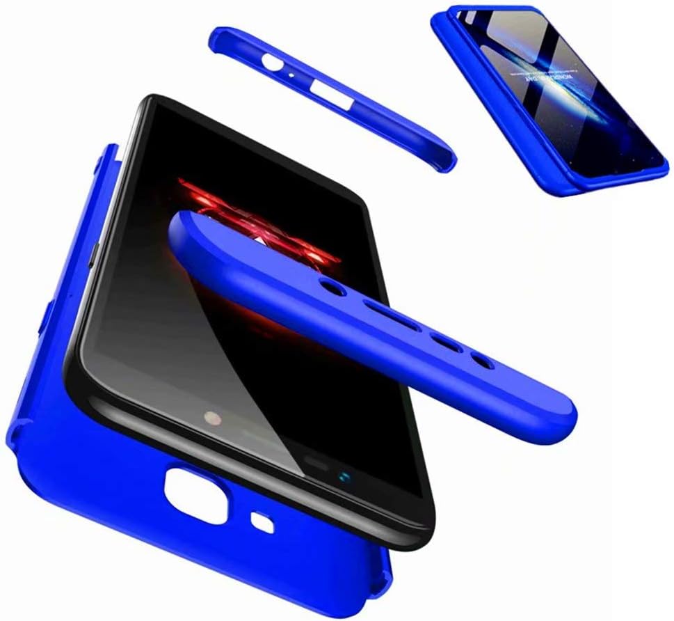 JJWYD replacement for Case Samsung Galaxy J4+/J4 Plus (2018) Case Ultra-Thin Case with [Screen Protector] Simple Stylish Fully Protective Cover - blue