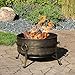 Sunnydaze 24-Inch Small Fire Pit for Outside - Wood-Burning Fire Pit Bowl for Outdoors with Spark Screen, Log Poker, and Grate