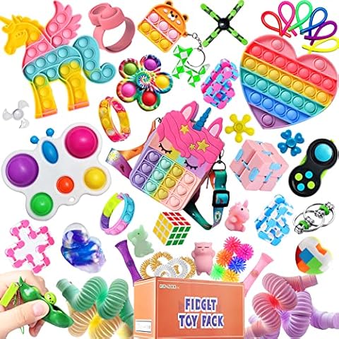 Paquete de 50 juguetes fidget para la ansiedad y el autismo de GENZCO Cover