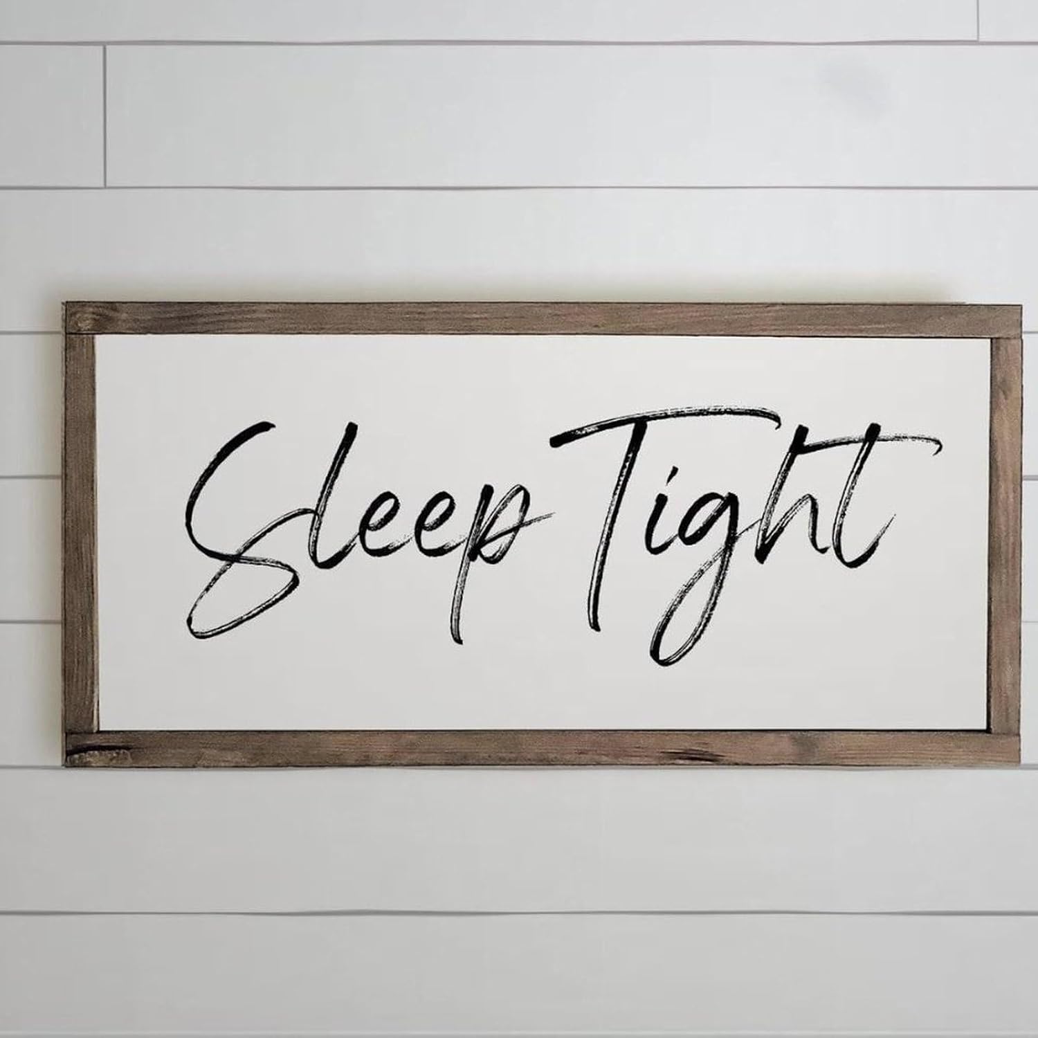 30x55cm Sleep Tight Wood Framed Farmhouse Sign, Bedroom Sign, Farmhouse Bedroom, Over The Bed Sign, Kids Room Sign, Sleep Tight Sign