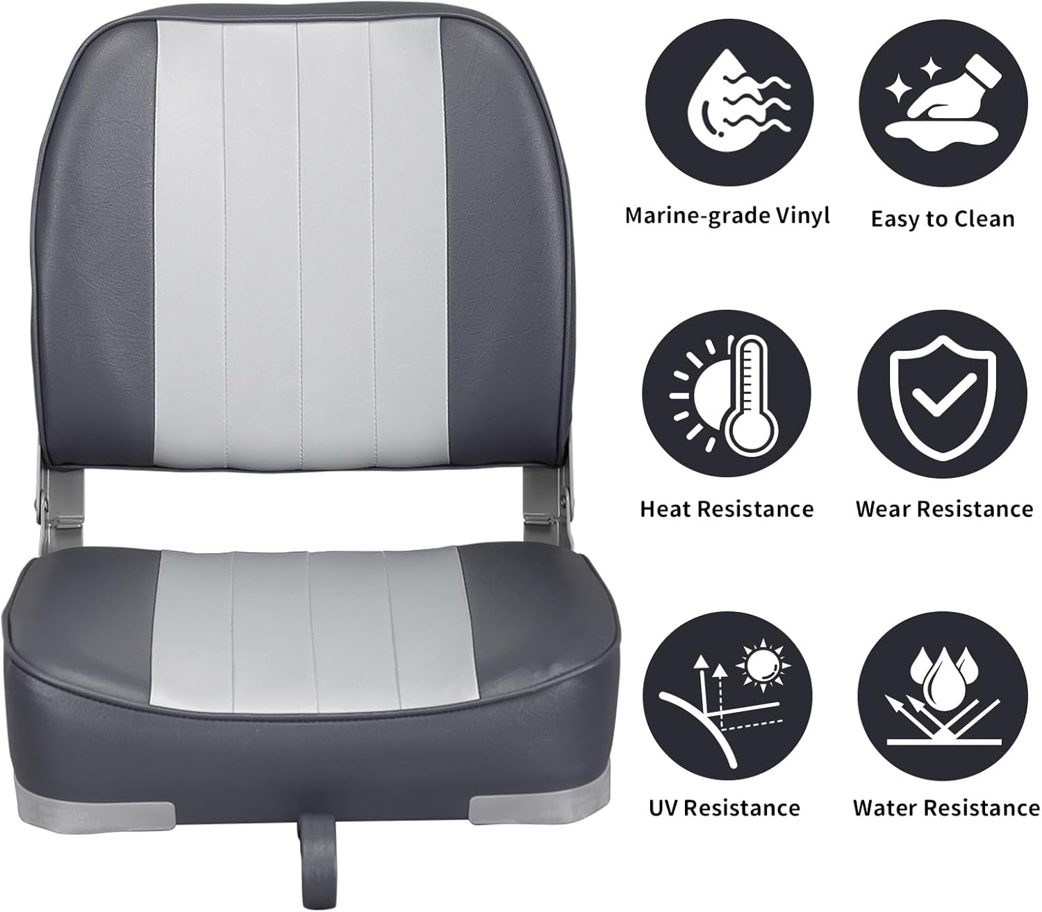 Leader Accessories Classic Low Back Folding Boat Seat