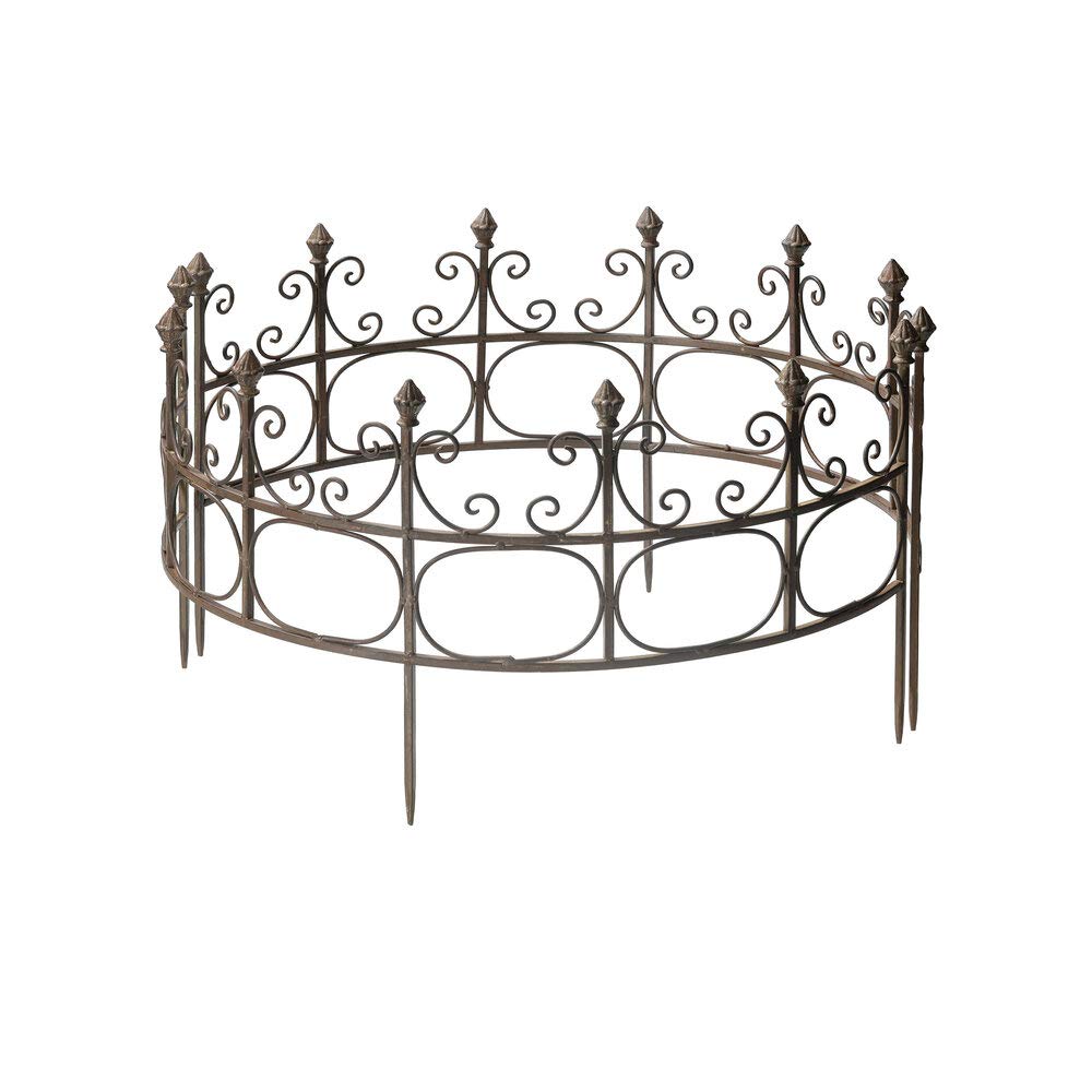 2-er Set Staudenhalter Strauchhalter Gartendeko Rost massiv halbrund Rankhilfe Metall Eisen Rostfarben Deko 70cm breit
