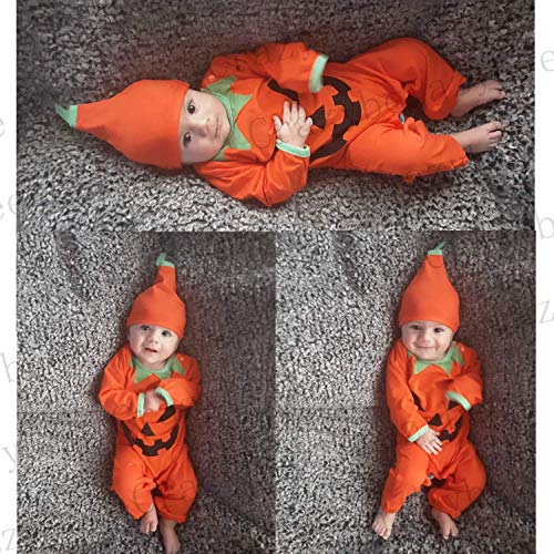 Baby Boys Girls Halloween Outfit Set Funny Halloween Long Sleeve Romper with Hat2