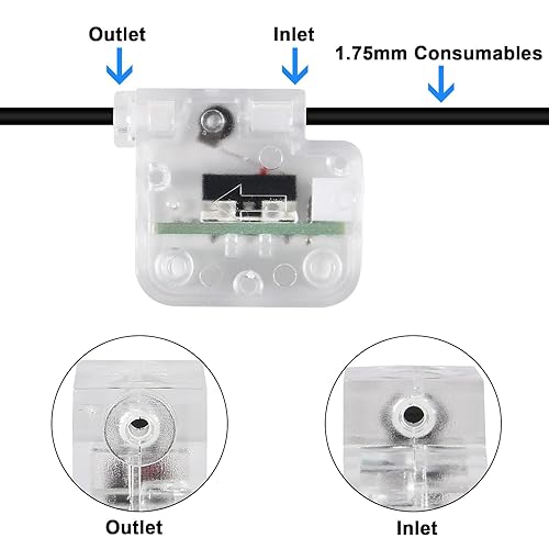 Miniatura 4 de Módulo de sensor de detección de rotura de filamentos Accesorios de impresora 3D con cable de 1 M para extrusora de filamento de 0.069 in Detector