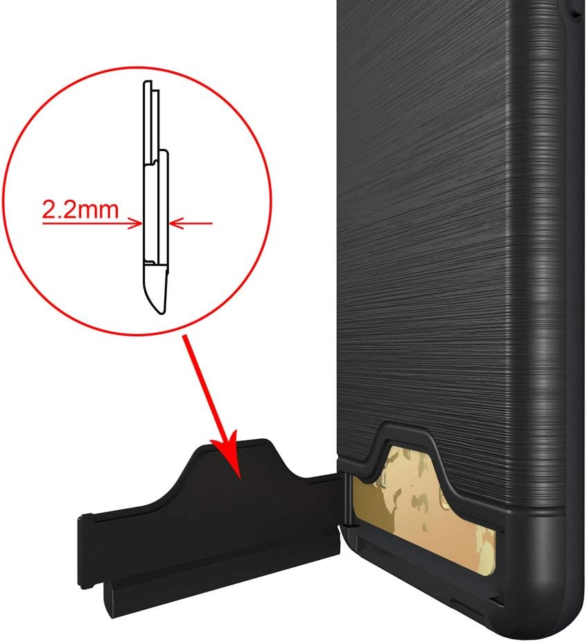 Phone Case for Samsung Galaxy S8 Plus with Tempered Glass Screen Protector Cover Credit Card Holder Slim Hard Wallet Kickstand Cell Accessories Glaxay S8plus S 8 8plus 8S Edge S8+ SM-G955U Women Black