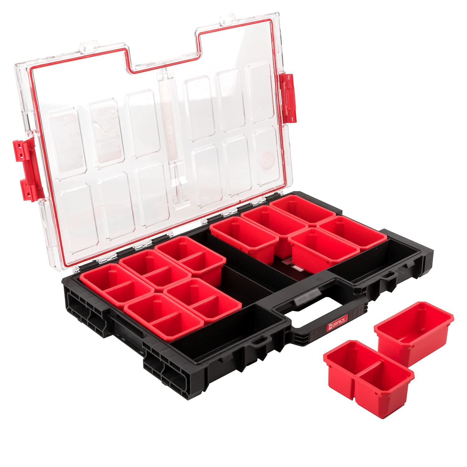 3 tlg SET Sortimentskasten mit herausnehmbaren Fächern – 24 Stück Ausziehbare Cubs - Kleinteilemagazin Sortierbox mit Deckel Sortierkasten Sortierkoffer Werkzeugbox