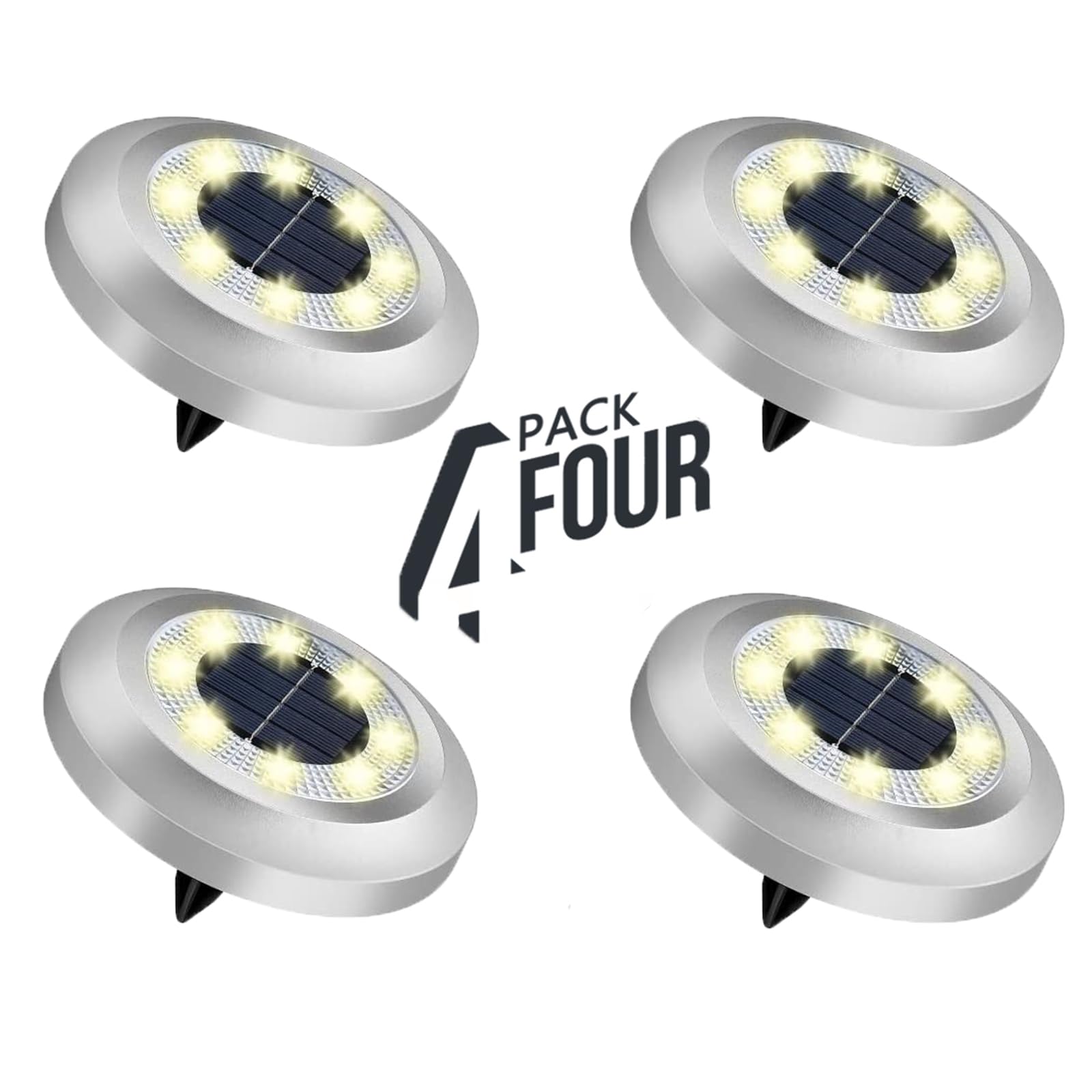 2023 Upgraded Solar Lights Outdoor Garden, 4 Pack Solar Ground Lights,