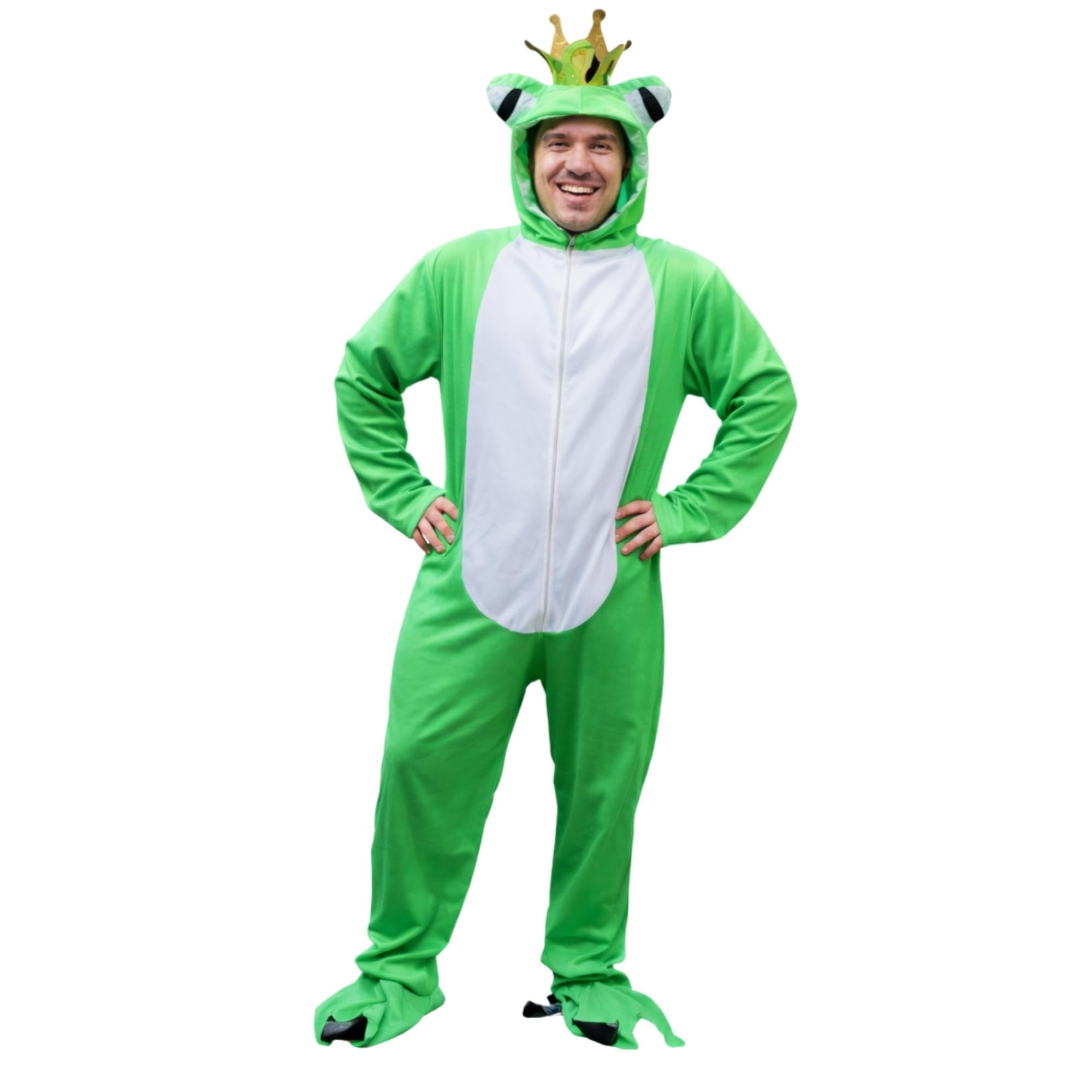 Ikumaal Frosch-König Kostüm, Sy12 XL, für Erwachsen-e Männer Frau-en, Frösche Märchen Kostüm-e Fasching Karneval Fasnacht Faschingskostüm-e Karnevalskostüm-e