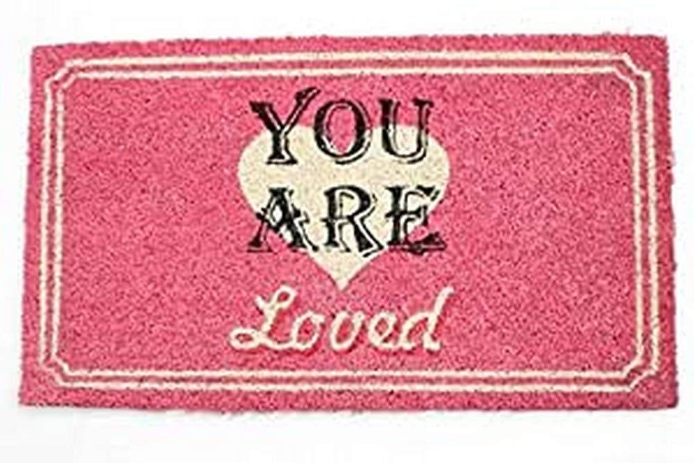 Decorative Coir Entrance Door Mat You are loved 70 cm x 40 cm