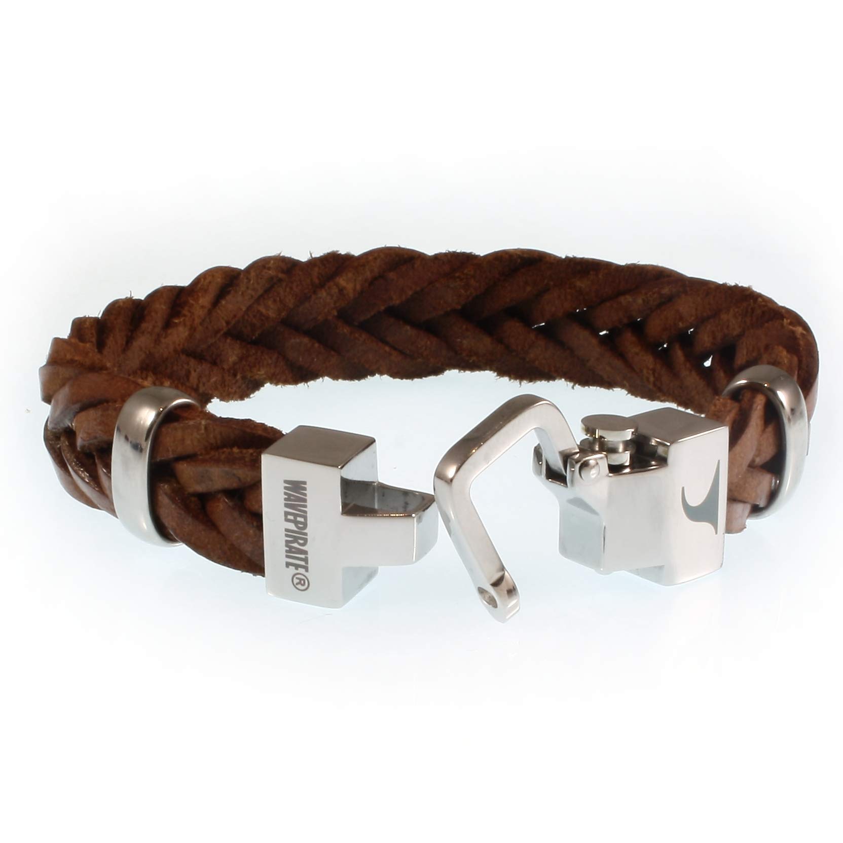 Echt Leder-Armband TURN F15 Cognac für Herren - Magnetverschluss, Edelstahl, Geschenkbox