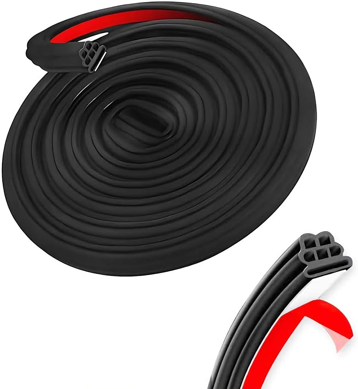 Car Door Weather Stripping for Tesla Model X, 3-Layer Doors Edge Rubber Seal Strip, Self-Adhesive Universal Soundproof Durable Trim,A/26m