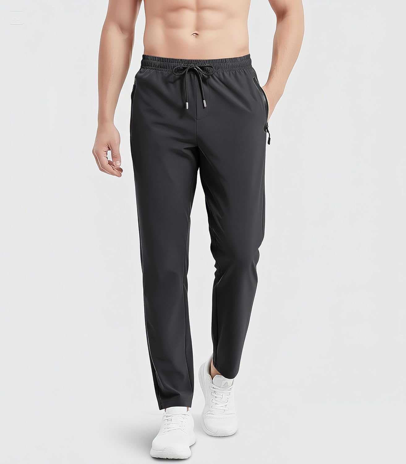 MAGNIVIT Mens Sweatpants with Zipper Pockets Athletic Track Joggers for Men Lightweight Quick-Dry Stretchy Pants for Men - Image 2