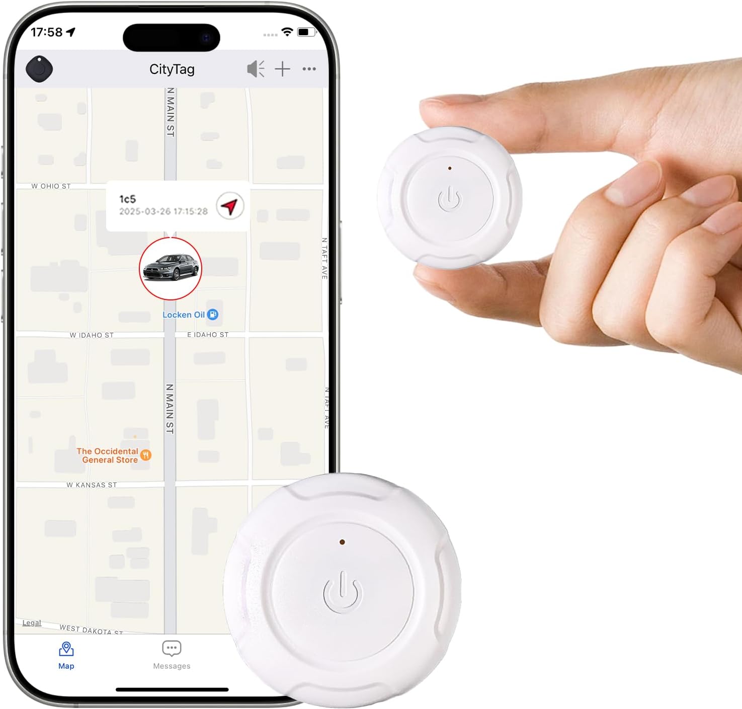 Mini GPS Tracker for Vehicles, Pets & Valuables – Real-Time Tracking Device, No SIM Card or Subscription Required, Waterproof & Magnetic Locator with Long Battery Life, Free App for iOS & Android