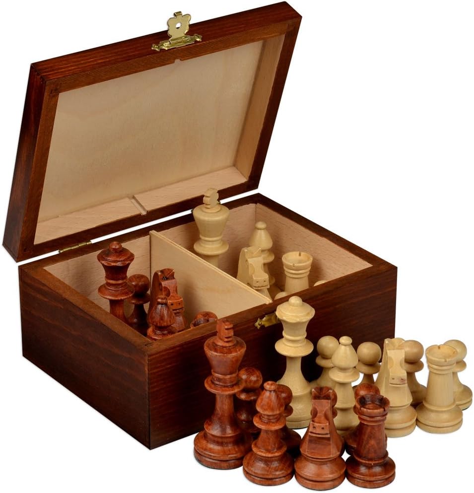 Staunton No. 4 Tournament Chess Pieces w/Wood Box by Wegiel by Wegiel
