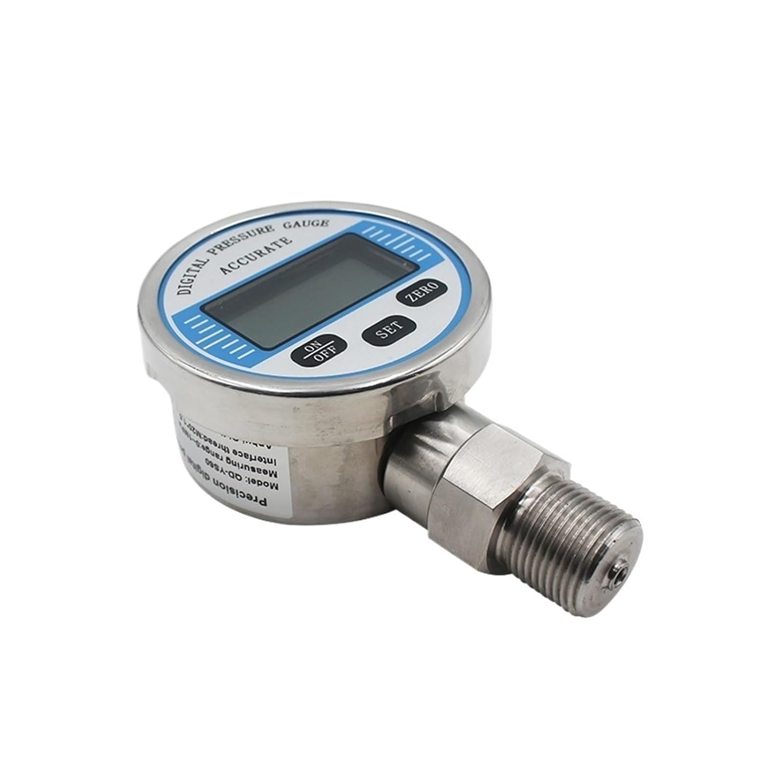 1pcs LCD Digital Hydraulic Pressure Gauge 60mm SS304 Oil Fuel Water Pressure Meter(NPT1-4,0-1.6Mpa)