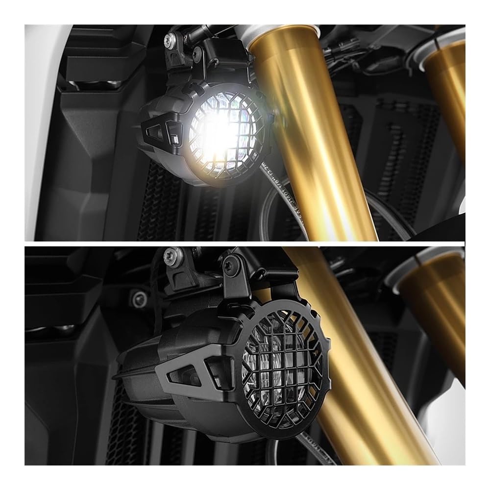 Faros Antiniebla para Motocicleta, Luces Auxiliares para LED, De Giro DRL Universales 40 W Y 6000 K Motocicleta Faro Lámpara Protector Cubierta