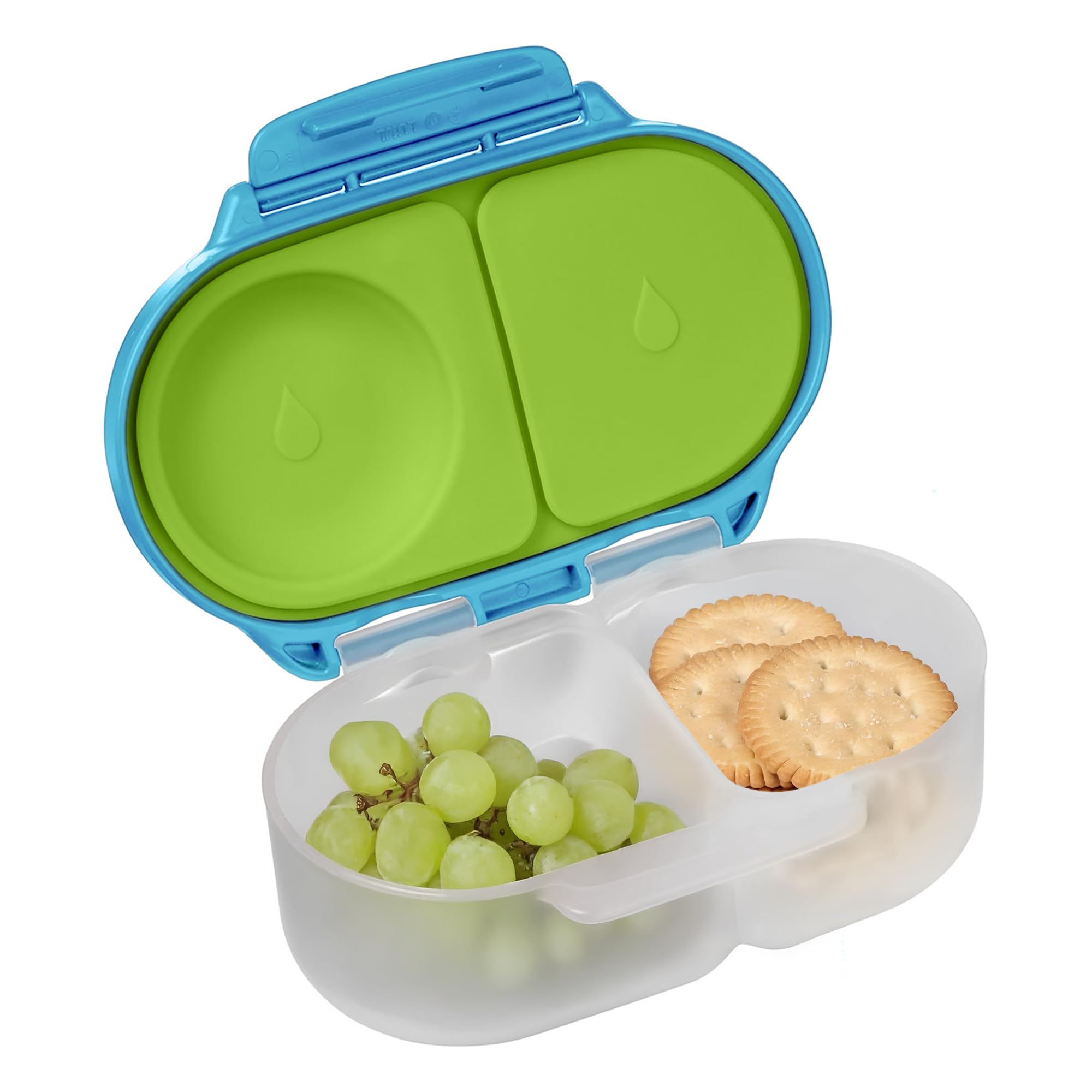b.boxMini Lunch Box for Children With Compartments, Bento Box, 2 Leak-proof Sections, Space for Whole Fruit, BPA-Free
