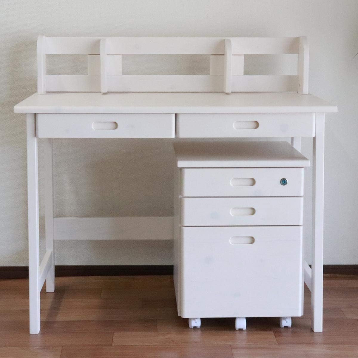 Amazon Co Jp 学習デスク 机 デスク ワゴンセット 学習机 学習机セット コンパクト 子供用学習机 子供 シンプル 子供部屋 ナチュラル おし ゃれ Tsd 1210gwh ホーム キッチン