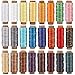 Assorted Color BUTUZE 24PCS 55Yards Leathercraft Waxed Thread-Practical Stitching Thread for Leather Craft DIY/Bookbinding/Shoe Repairing/Leather Projects