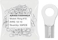 Vista 36 de haisstronica Conectores de cable no aislados, 30 terminales de horquilla de 1/4 ", kit de cobre con costura soldada AWG 8