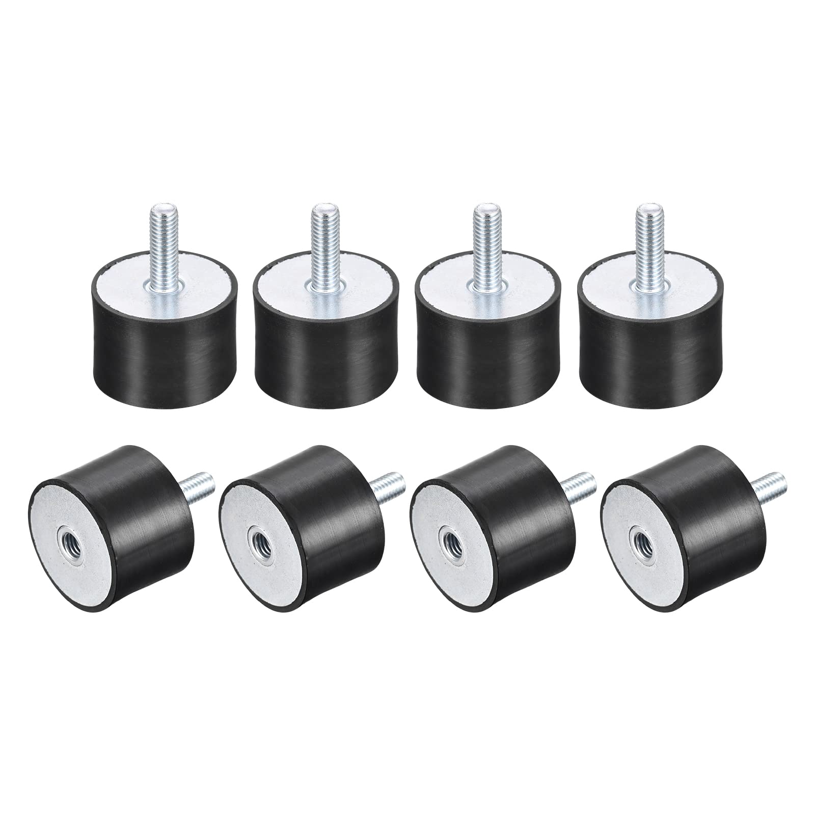 sourcing map Silent Bloc 8pcs M8 Mâle/Femelle Support Caoutchouc Vibration Isolateur Absorbeur Choc D40mmxH30mm, pour Garage Moteur Air Compresseur Voiture Bateau Bobine