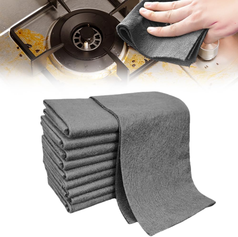 Thickened Magic Cleaning Cloth, 2025 New Multipurpose Cleaning Rag for Kitchen, Absorbent Microfiber Cleaning Cloth for Glass, Durable Streak Free Cloth for Office Workers (5pcs, 8×12 in)