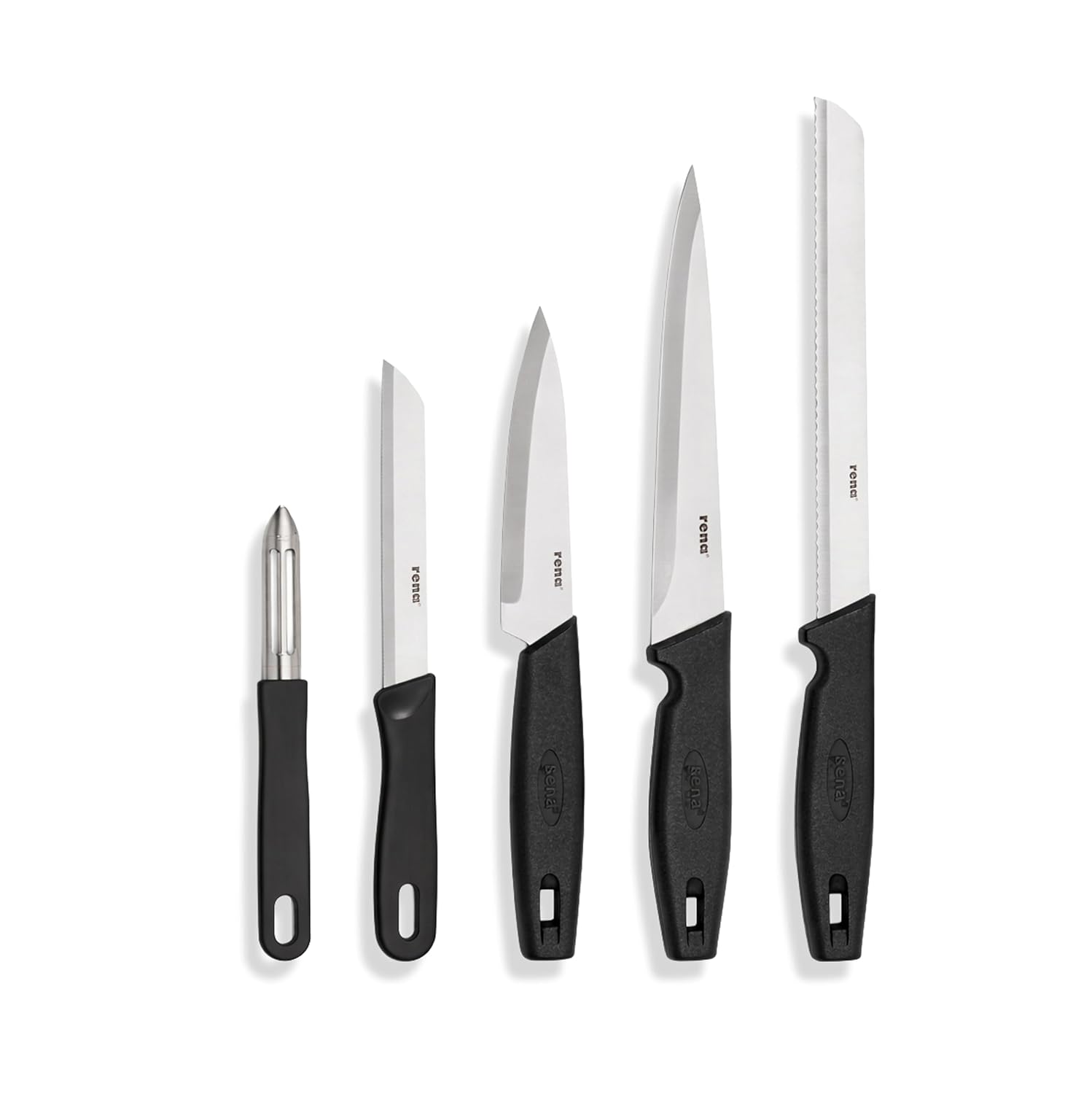 Rena Daily Kitchen Knife Set, 5 Piece Stainless Steel Cooking Starter Set for Kitchen Use, Sharp Knives for Cutting & Slic... - Review, Price and Buying Guide